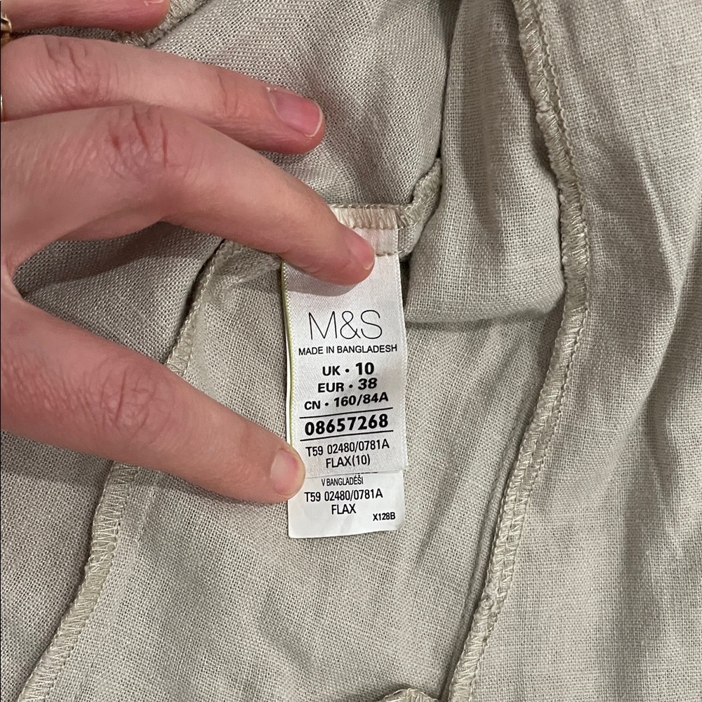 Women's Cream Open Front Linen Blend Jacket - Picture 8 of 9
